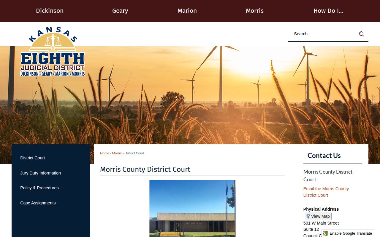 Morris County District Court official warrant follow-up page